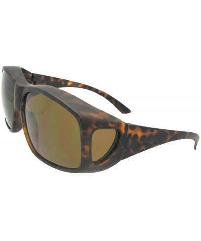 Largest Non Polarized Fit over Sunglasses F19 - Tortoise Frame-non Polarized Brown Lenses - C219E8X5DCQ $17.51 Wrap