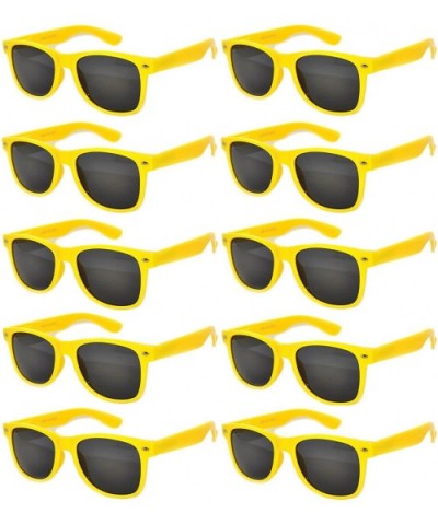 Retro Vintage Sunglasses Smoke Lens 10 Pack in Multiple Colors OWL. - Yellow_10_pairs - CL126ZF7MLZ $22.86 Wayfarer