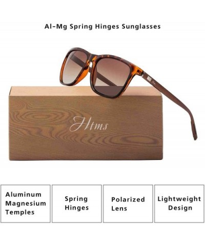 Square Aluminum Magnesium Frame Polarized Sunglasses Spring Temple Sun Glasses - Brown Lens/Leopard Frame - C918DTQMGN5 $10.8...