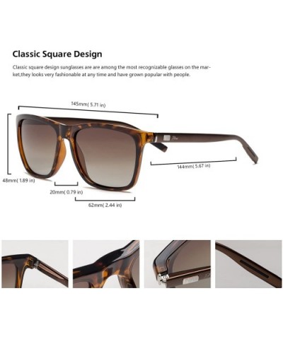 Square Aluminum Magnesium Frame Polarized Sunglasses Spring Temple Sun Glasses - Brown Lens/Leopard Frame - C918DTQMGN5 $10.8...