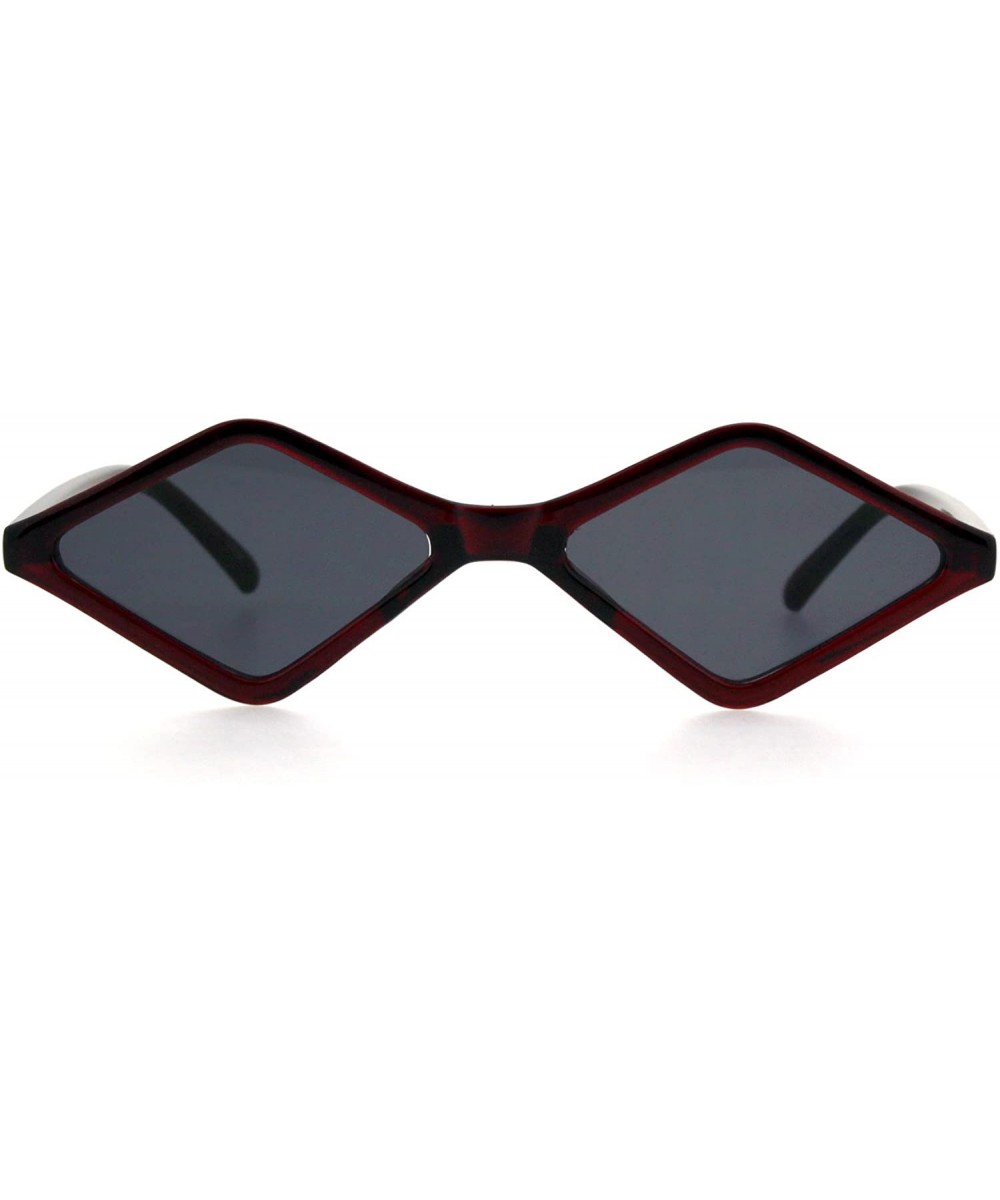 Hippie Diamond Shape Groovy Pimp Plastic Sunglasses - Burgundy - CX18GQ3SUDU $5.81 Square