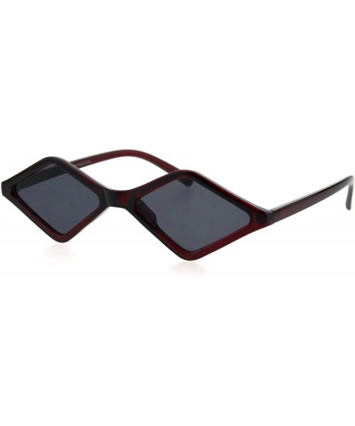 Hippie Diamond Shape Groovy Pimp Plastic Sunglasses - Burgundy - CX18GQ3SUDU $5.81 Square