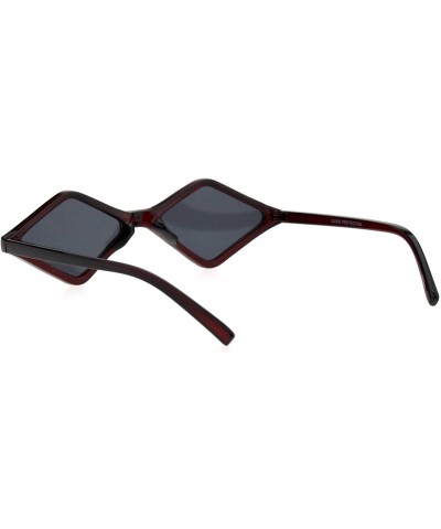 Hippie Diamond Shape Groovy Pimp Plastic Sunglasses - Burgundy - CX18GQ3SUDU $5.81 Square