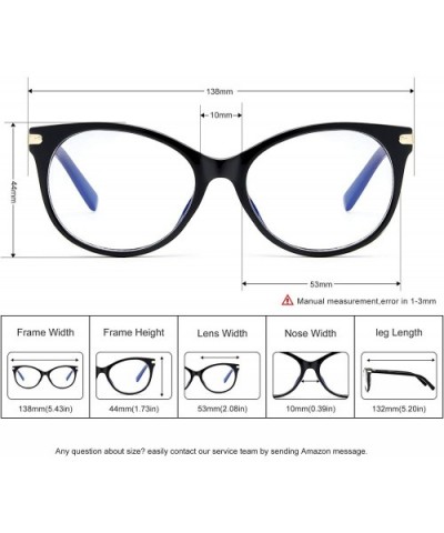 Blue Light Blocking Glasses for Women Man- Retro Round Cateye Anti Eyestrain Computer Game Glasses - Black - CU18WLT70Z6 $5.1...