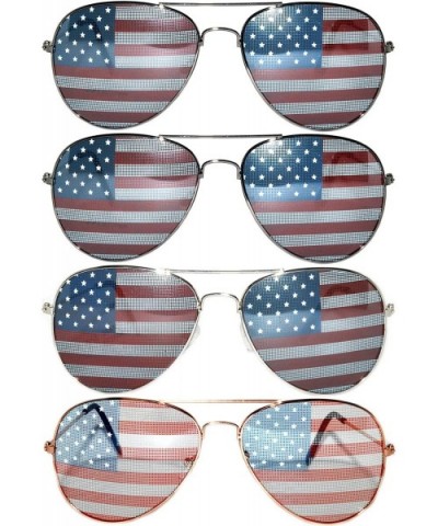 American Flag Classic Metal Frame UV Protection OWL. - 4-pairs-gld-sil-gun - CI184TD79DH $11.25 Aviator