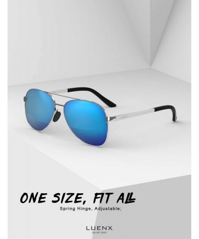 Aviator Sunglasses for Women Polarized Mirror with Case - UV 400 Protection 60MM - 5-blue - CZ18ZGQN92D $17.90 Aviator