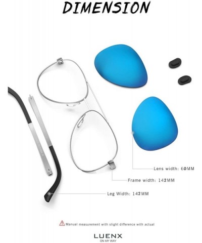 Aviator Sunglasses for Women Polarized Mirror with Case - UV 400 Protection 60MM - 5-blue - CZ18ZGQN92D $17.90 Aviator