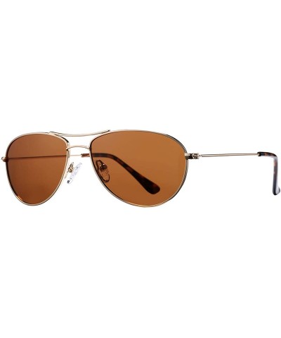 Vintage Polarized Aviator Sunglasses for Women - 100% UV Protection lens - Gold/Brown - CF1904C6Q4S $9.07 Aviator