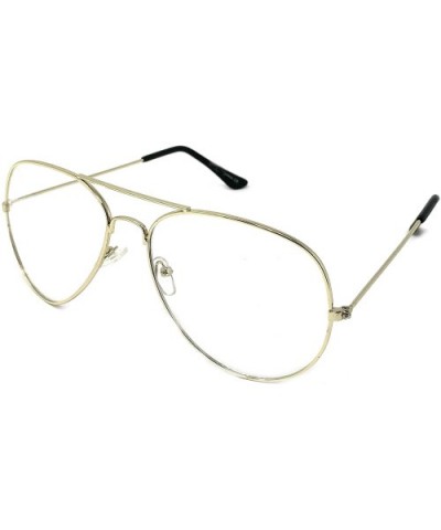 Aviator Mirror or Clear Metal Sunglasses Classic Style - Gold- Clear - CT18YTM972A $4.63 Aviator