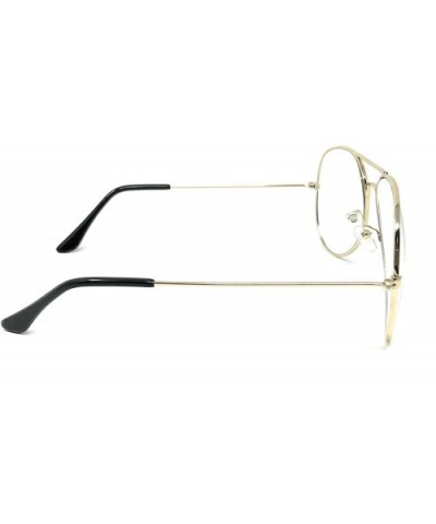 Aviator Mirror or Clear Metal Sunglasses Classic Style - Gold- Clear - CT18YTM972A $4.63 Aviator