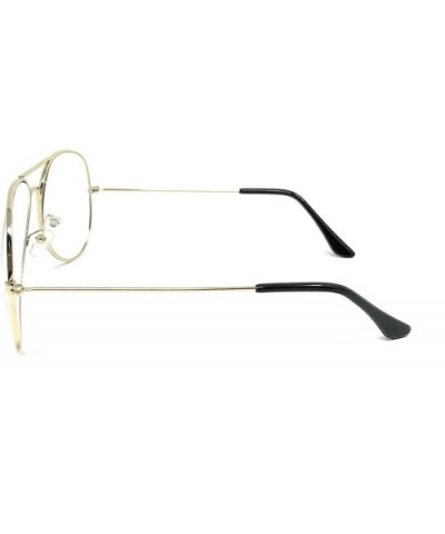 Aviator Mirror or Clear Metal Sunglasses Classic Style - Gold- Clear - CT18YTM972A $4.63 Aviator