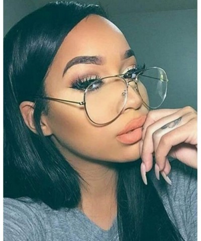 Aviator Mirror or Clear Metal Sunglasses Classic Style - Gold- Clear - CT18YTM972A $4.63 Aviator