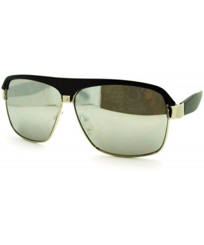 Men's Designer Fashion Sunglasses Square Flat Top Boss Shades - Matte Black - CT11PKH2M5B $7.14 Square