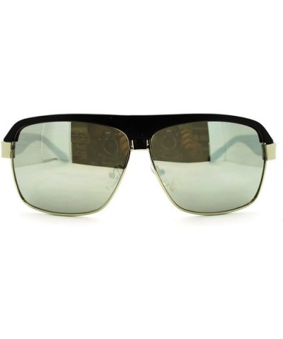 Men's Designer Fashion Sunglasses Square Flat Top Boss Shades - Matte Black - CT11PKH2M5B $7.14 Square