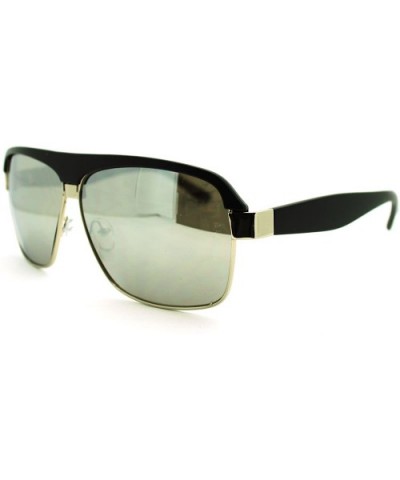 Men's Designer Fashion Sunglasses Square Flat Top Boss Shades - Matte Black - CT11PKH2M5B $7.14 Square