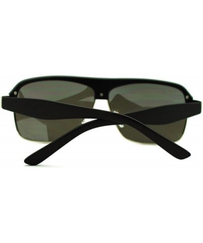 Men's Designer Fashion Sunglasses Square Flat Top Boss Shades - Matte Black - CT11PKH2M5B $7.14 Square