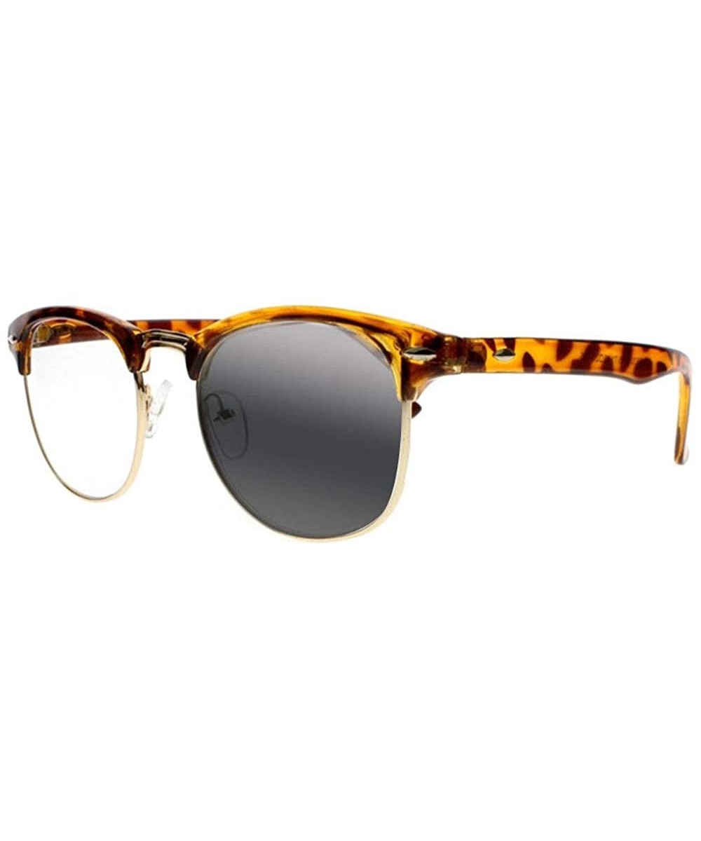 Men Women Transition Photochromic Bifocal Horned Rim Half Frame Reading Glasses - Tortoise - C918IK4ZIHY $21.35 Oval