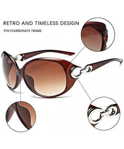 Oversized Polarized Sunglasses for Women-Classic Stylish Oval Design Big Shades UV Protection 8044 - Brown - C3197RORS09 $6.5...