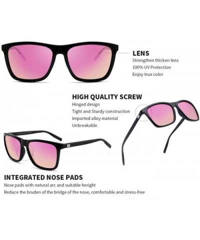 Vintage Aluminum Sunglasses for Men/Women 57MM Polarized Sunglasses TL7005 - Black Temple / Pink Lens - CM18HAOSOMM $7.04 Rec...