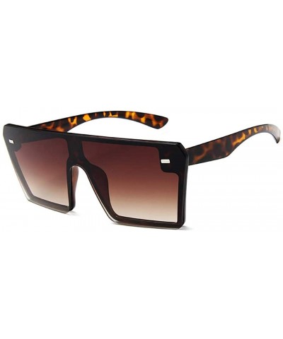 Unisex Polarized Sunglasses Oversized Fashion Shades For Men/Women - Large Leopard Frame + Gradient Brown Lens - CW18X9A39R8 ...