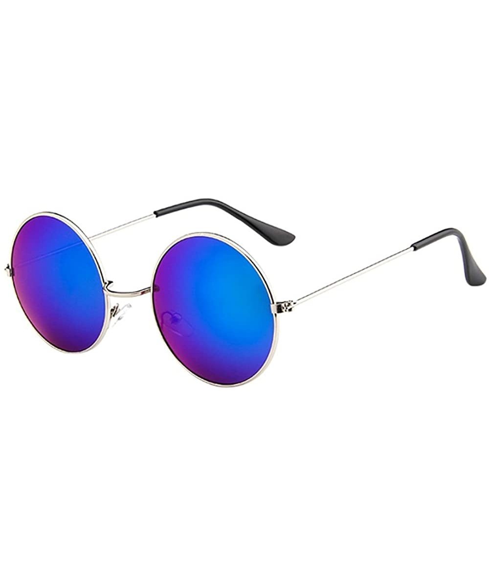 Vintage Round Polarized Hippie Sunglasses Small Round Polarized Sunglasses - E - CB190HYH2WU $6.37 Round