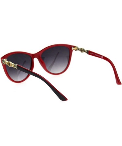 Womens Luxury Designer Fashion Cat Eye Chic Sunglasses - Black Red Smoke - CR18SY5E6RR $10.59 Oversized
