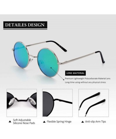 Classic Semi Rimless Half Frame Polarized Sunglasses for Men Women UV400 - 4 S Silver Frame/Green Lens - CZ18N9HS6O2 $10.97 O...