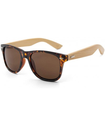 Retro Sunglasses Men Bamboo Sunglass Women Sport Goggles Gold Mirror Sun Glasses - C9 - CH194OGK9WL $20.78 Oval