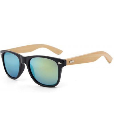 Retro Sunglasses Men Bamboo Sunglass Women Sport Goggles Gold Mirror Sun Glasses - C9 - CH194OGK9WL $20.78 Oval