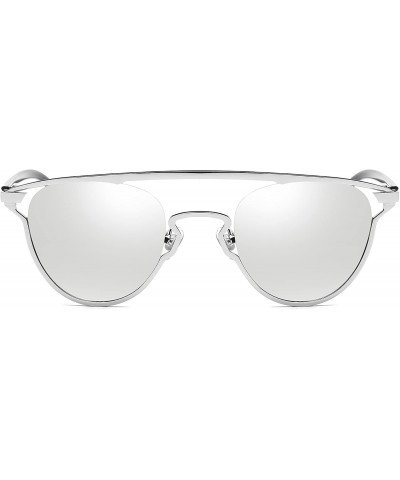 Classic Vintage Women Cat Eye Sunglasses Polarized Coating Mirror Lens UV400 - Silver/Silver - CN12NTK0PP9 $16.87 Cat Eye