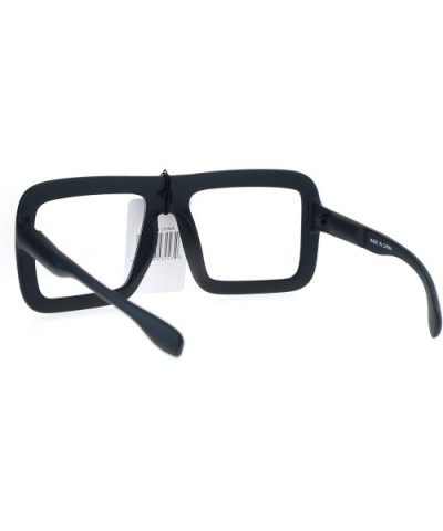 Runway Heavy Plastic Frame Rectangular Geeky Optical Eye Glasses - Matte Black - C312O3S4SY4 $6.79 Square