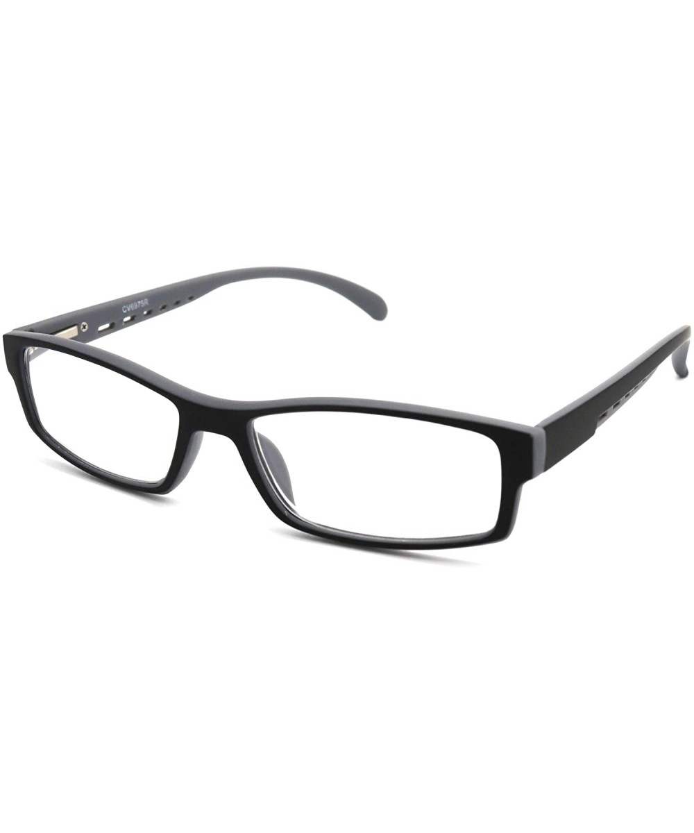 Soft Matte Black w/ 2 Tone Reading Glasses Spring Hinge 0.74 Oz - R1 Matte Black Matte Grey - C018WZC6GA8 $17.36 Rectangular