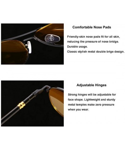 Night Driving Glasses Anti Glare Polarized Small Aviator Glasses - Gun Metal Frame - CF193LMD9UH $7.90 Aviator