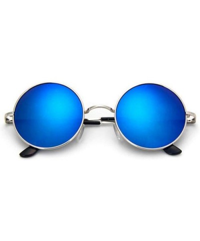 Retro Vintage Black Silver Gothic Steampunk Round Metal Sunglasses Men Women Mirrored Circle Sun Glasses - CG199COSRH3 $11.63...