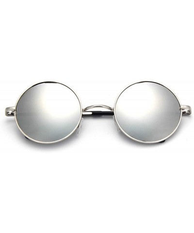 Retro Vintage Black Silver Gothic Steampunk Round Metal Sunglasses Men Women Mirrored Circle Sun Glasses - CG199COSRH3 $11.63...