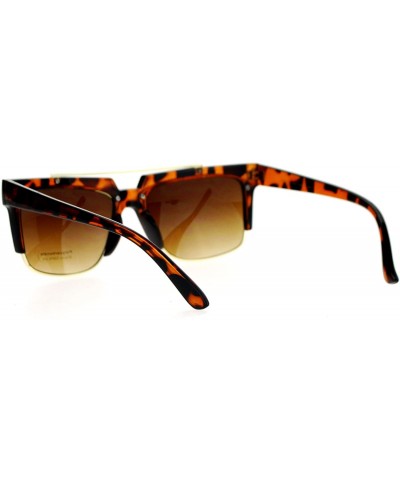 Retro Vintage Unique Half Rim Sunglasses - Tortoise Brown - C912CJLBF1H $7.53 Wayfarer