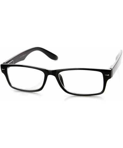 Casual Fashion Horned Rim Rectangular Frame Clear Lens Eye Glasses (Black) - C511CHL4W2T $8.59 Semi-rimless