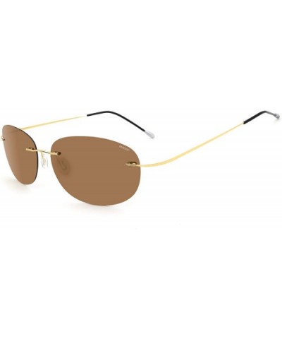 Ultralight Rimless Polarized Sunglasses for Men Women Vintage Titanium Frameless Colorful Fashion Shades - CJ18LXQ58YD $11.03...