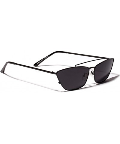 Ladies Sunglasses Women Cat Eye Small Metal Frame Fashion Sun Glasses Square - Full Black - CB18LS5SI20 $8.01 Square
