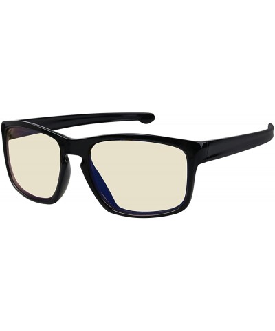 Polarized Wayfarer Sunglasses Computer Readers Glasses of Anti Blue Light - Black/Yellow - C818E5MUOE4 $15.55 Wayfarer