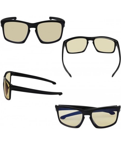 Polarized Wayfarer Sunglasses Computer Readers Glasses of Anti Blue Light - Black/Yellow - C818E5MUOE4 $15.55 Wayfarer