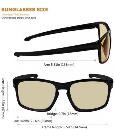 Polarized Wayfarer Sunglasses Computer Readers Glasses of Anti Blue Light - Black/Yellow - C818E5MUOE4 $15.55 Wayfarer