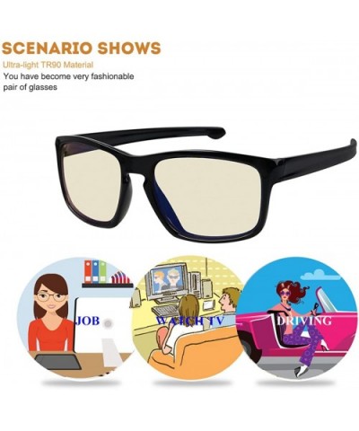 Polarized Wayfarer Sunglasses Computer Readers Glasses of Anti Blue Light - Black/Yellow - C818E5MUOE4 $15.55 Wayfarer