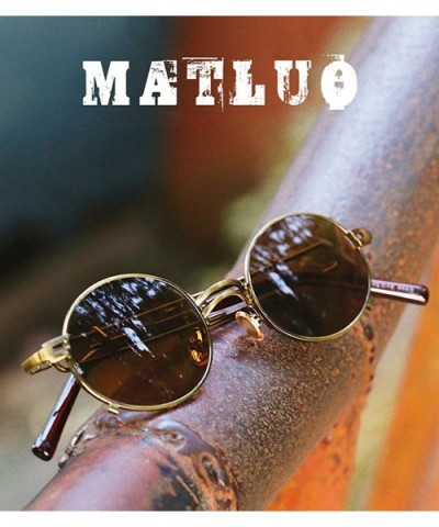 Retro Steampunk sunglasses metal Round sunglasses for men women portection eyes Vintage sunglasses - 1 - CB18AU20U26 $9.75 Round