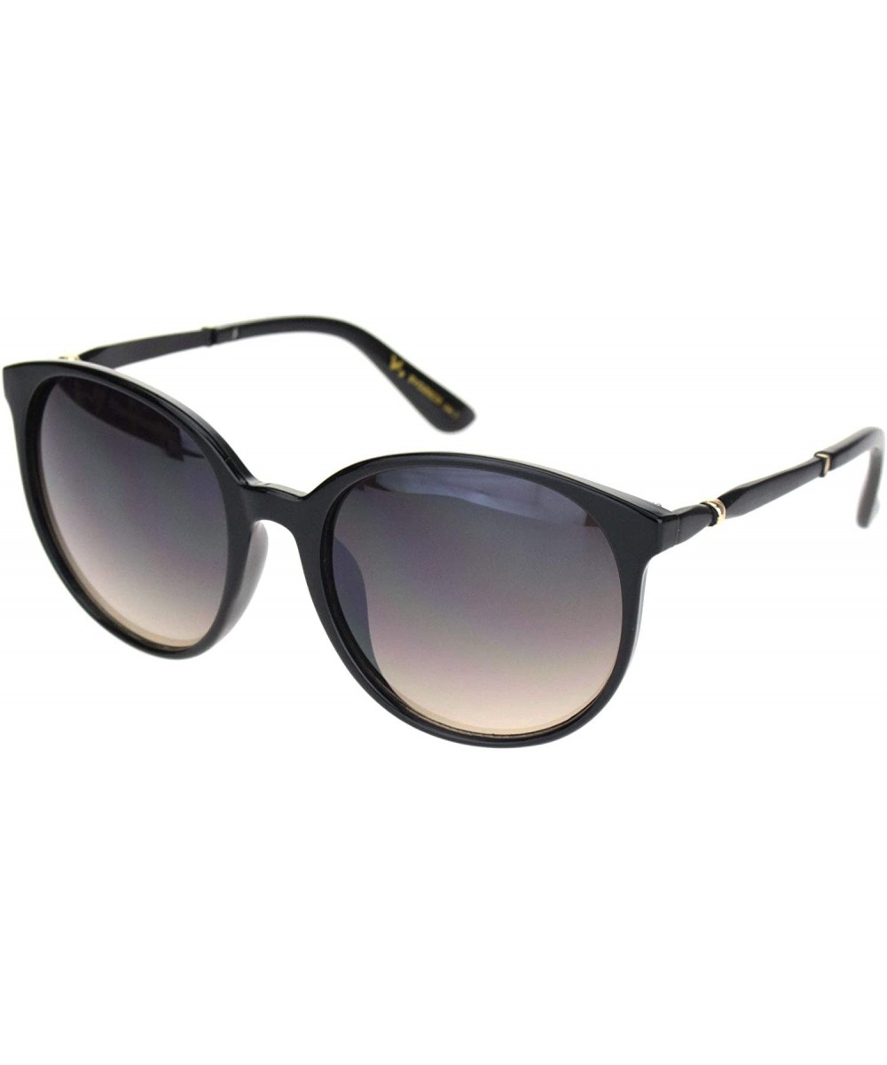 Womens 90s Round Butterfly Plastic Gradient Lens Sunglasses - Black Gradient Brown - C418NUUT8T3 $11.30 Round