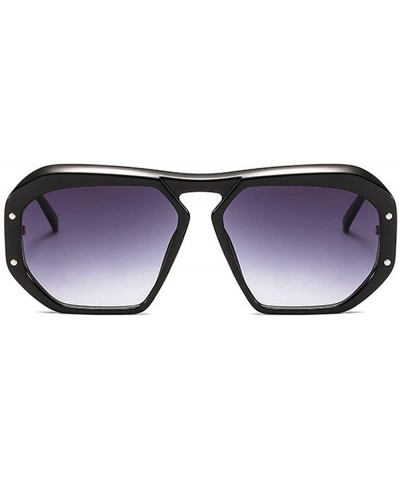 Gradient Oversized Sunglasses Designer Transparent - Black&gray - C818LGZUTZN $11.34 Goggle