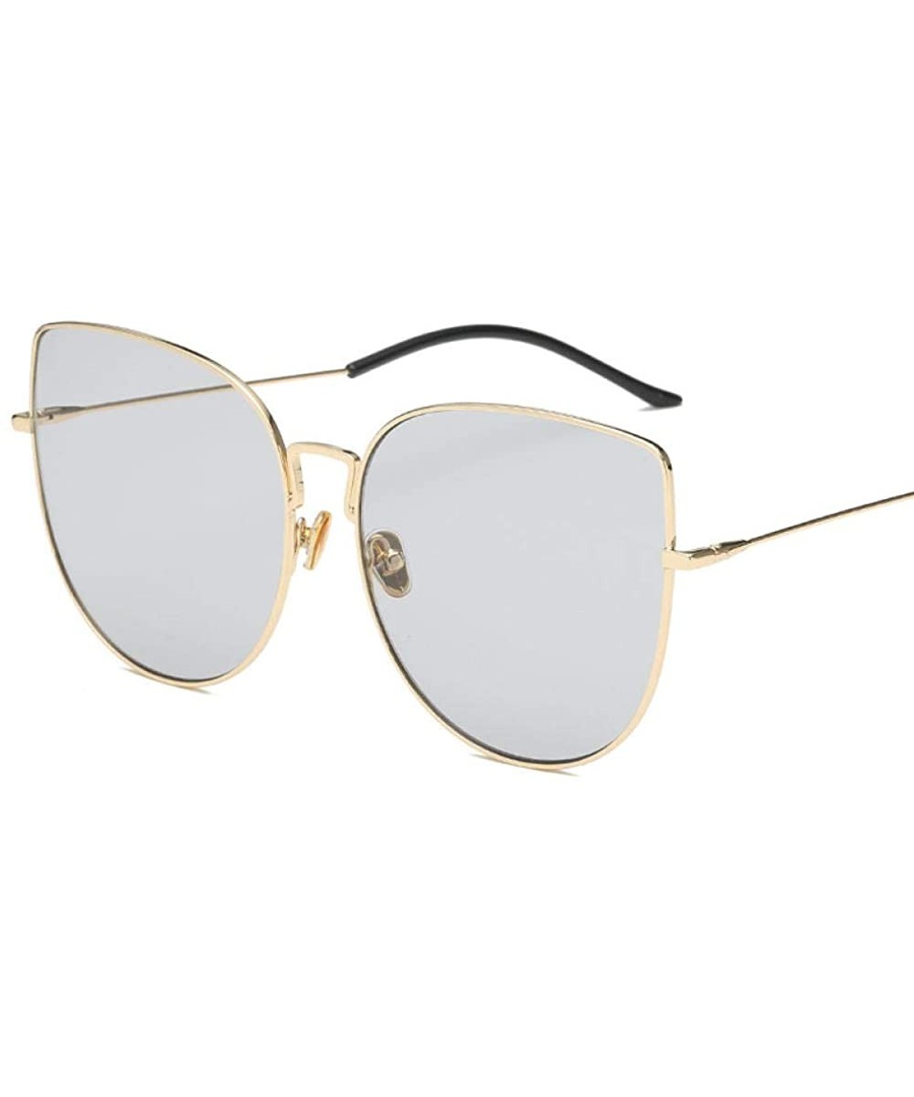 Sunglasses Cat Eye Frame Sunglasses Female Anti-Uv Marine Film Sunglasses - CZ18XDG2WNY $36.78 Rimless