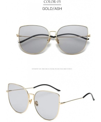 Sunglasses Cat Eye Frame Sunglasses Female Anti-Uv Marine Film Sunglasses - CZ18XDG2WNY $36.78 Rimless