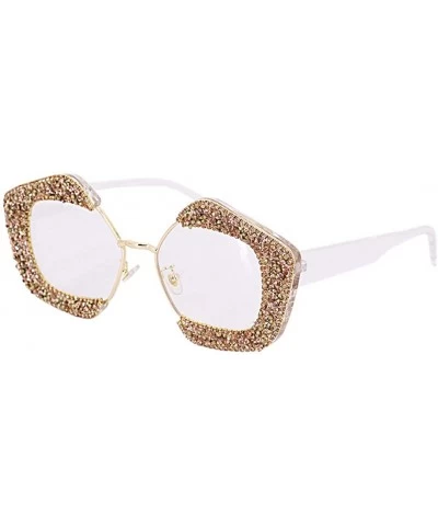 Sparkling Crystal Sunglasses UV 400 Protection Rhinestone Sunglasses Fashion Eyewear - Champagne - CO196WO3KZ5 $14.84 Goggle
