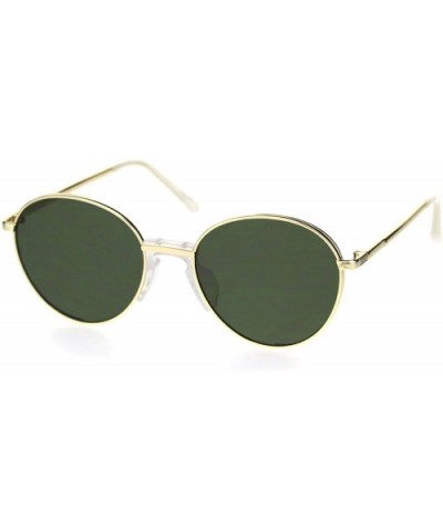 Mens Hipster Vintage Plastic Nose Bridge Round Pilots Sunglasses - Gold White Green - C018S9I9H03 $11.95 Round